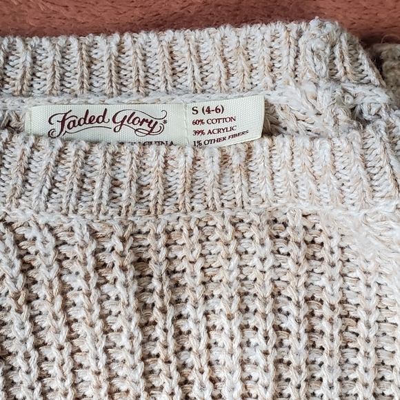 Faded Glory Sweaters Yellow Creme Knit Sweater - Picture 7 of 10
